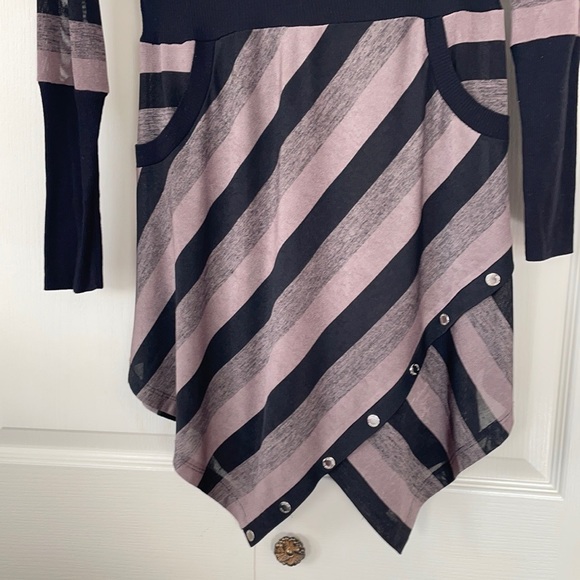 Joseph Ribkoff Brown & Black Striped Dress Size 14 - Picture 3 of 8